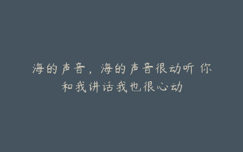 海的声音，海的声音很动听 你和我讲话我也很心动