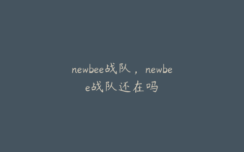 newbee战队，newbee战队还在吗